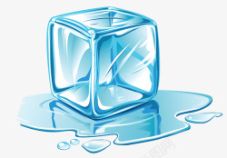 简约冰块卡通蓝色冰块高清图片