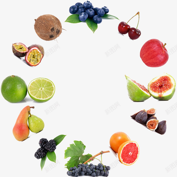 水果环成的圈图案png免抠素材_新图网 https://ixintu.com 水果图案 水果环成的圈 苹果 葡萄