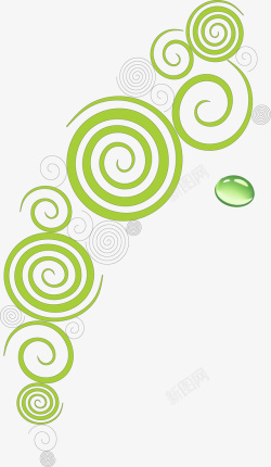 绿色水滴藤蔓矢量图素材