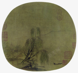 中国风柳树风景图素材