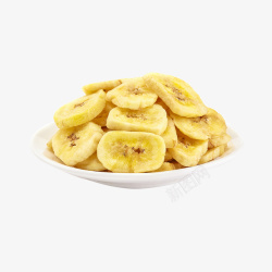 免抠香蕉片素材一碟油炸的香蕉片高清图片