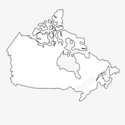 黑白线条加拿大地图素材