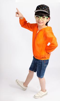 防晒服橙色防晒服童装效果高清图片