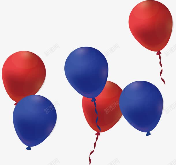 红蓝色飘扬气球png免抠素材_新图网 https://ixintu.com 气球 气球束 矢量png 红色气球 蓝色气球 飞舞气球
