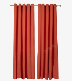 红色的创意窗帘实物素材