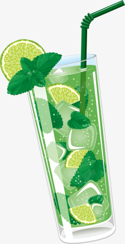 水彩饮料卡通透明玻璃杯高清图片