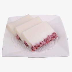 西式椰奶红豆糕点相思椰奶山药红豆糕高清图片