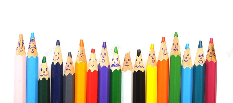 彩色铅笔彩签jpg设计背景_新图网 https://ixintu.com 卡通 可爱 彩色 手绘 海报banner 童趣 表情 趣味 铅笔