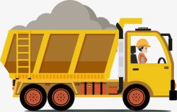 挖土机图片手绘建筑工程车辆渣土车矢量图高清图片
