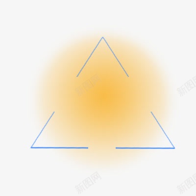 黄色渐变三角形png免抠素材_新图网 https://ixintu.com 三角形 几何 蓝色 黄色渐变