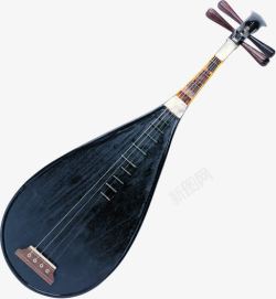 黑色琵琶中式乐器图素材