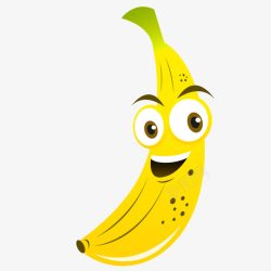香蕉笑脸手绘可爱水果香蕉高清图片