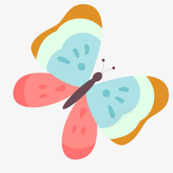 蝴蝶标签彩色的扁平化蝴蝶矢量图高清图片