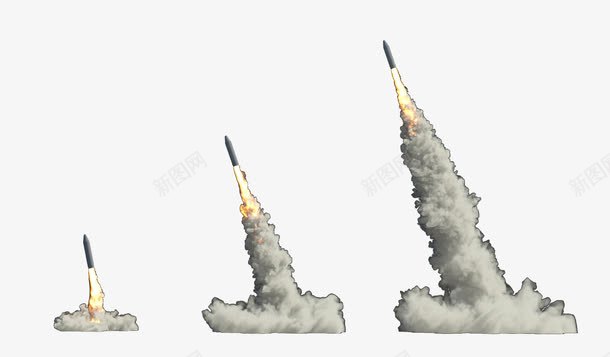 导弹发射png免抠素材_新图网 https://ixintu.com 导弹发射 武器 武器库 灰色烟雾 炮弹 烟烟雾