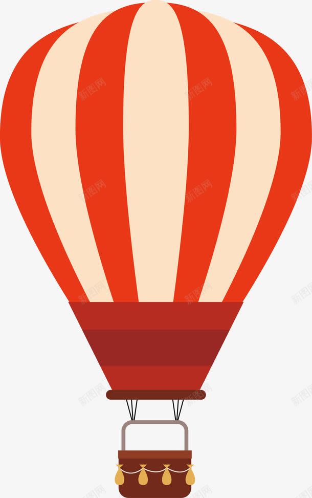 红色条纹热气球png免抠素材_新图网 https://ixintu.com 乘坐热气球 出游 旅游季 热气球 热气球旅游 矢量png