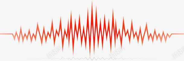 红色音频线图标png_新图网 https://ixintu.com 矢量红色 线条 音频 音频线