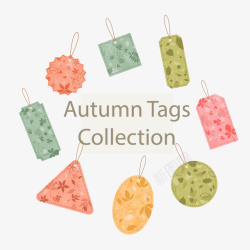秋季树叶对话框彩色秋季树叶吊牌矢量图高清图片
