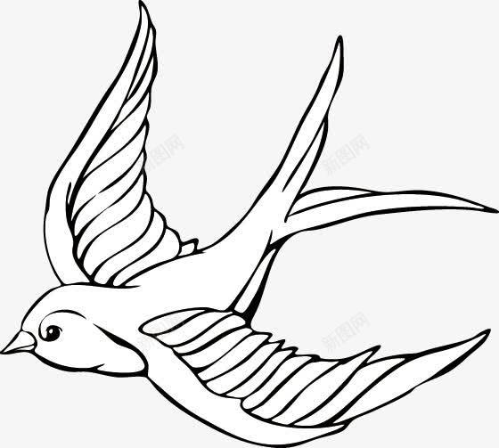 飞翔的燕子矢量图eps免抠素材_新图网 https://ixintu.com 动物 手绘 燕子 线条 矢量图