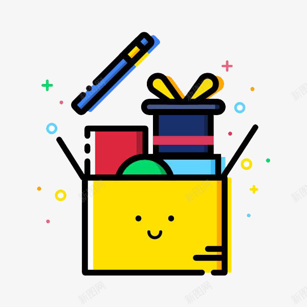 满满的收纳箱MBE风格png免抠素材_新图网 https://ixintu.com MBE风格 收集 整理 盒子 礼物和 箱子 黄色