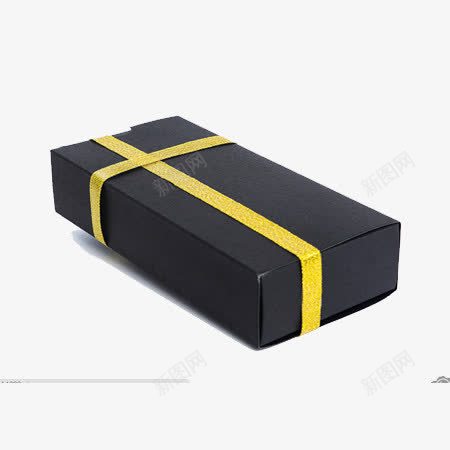 包装礼盒元素png免抠素材_新图网 https://ixintu.com 包装盒 礼物 黄色丝绸 黑色包装盒