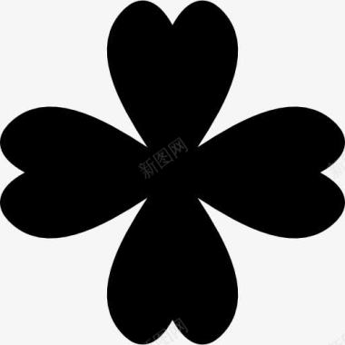 4片叶子的三叶草图标图标