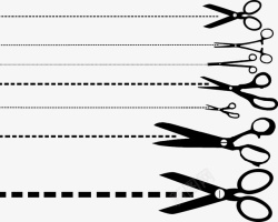 裁线剪刀虚线标矢量图图标高清图片