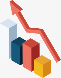 箭头条形图上升趋势图高清图片