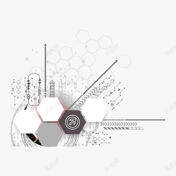 电路元素图案png免抠素材_新图网 https://ixintu.com 多边形 电线图 电路图 箭头