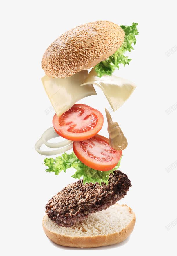 美味的汉堡包元素png免抠素材_新图网 https://ixintu.com 汉堡包 洋快餐 美食
