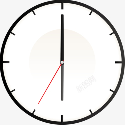 分针6点钟的时钟图标高清图片
