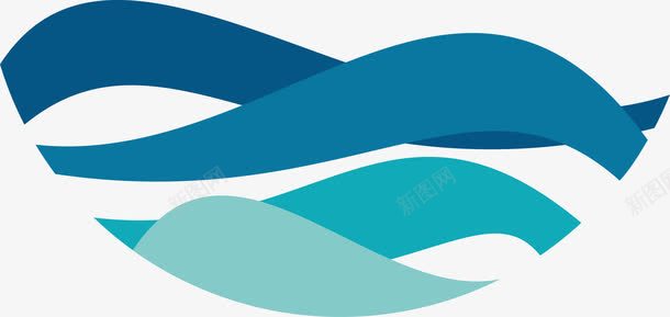 卡通湖水logo图标png_新图网 https://ixintu.com 卡通湖水 手绘湖水 河水 河流 湖水波纹 纹理 自然风景 蓝色