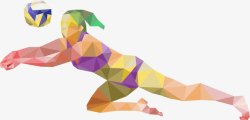女排素材女排运动员几何效果企业文化高清图片