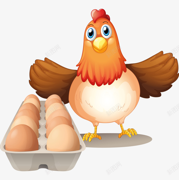 手绘卡通母鸡鸡蛋png免抠素材_新图网 https://ixintu.com 动画 卡通母鸡 小鸡妈妈 手绘卡通 母鸡 鸡蛋 鸡蛋包装设计