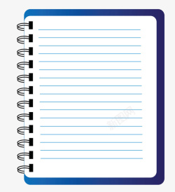 蓝色纸张手绘蓝色活页笔记本高清图片