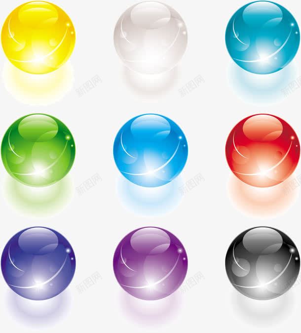 彩色玻璃球元素png免抠素材_新图网 https://ixintu.com 创意 圆形 彩色 玻璃球 玻璃球质感 球形
