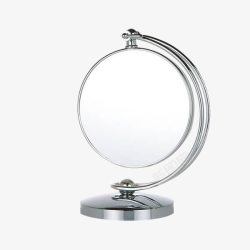 圆镜子素材银色简约圆镜高清图片