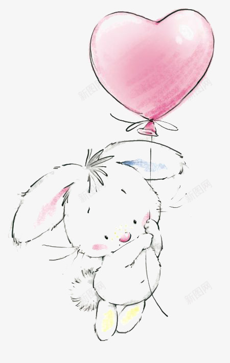 兔子png免抠素材_新图网 https://ixintu.com 兔子 兔子简笔画 卡通 手绘 插画 文艺 气球 清新 童话