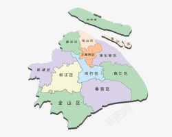 行政区域上海市行政区域地图高清图片