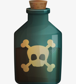绿色毒品玻璃瓶简图素材