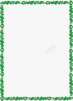 绿色藤蔓边框欧式花纹素材