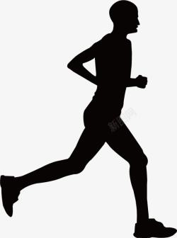 跑步健身运动运动人物剪影高清图片