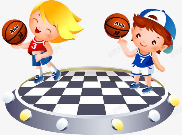 玩花式篮球的小孩png免抠素材_新图网 https://ixintu.com 体育活动 儿童 卡通 学生 小孩 小朋友 插画 花式篮球 运动