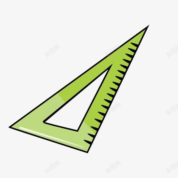 绿色尺子png免抠素材_新图网 https://ixintu.com 三角形 刻度 卡通 可爱 数字 数学 绿色 锐角