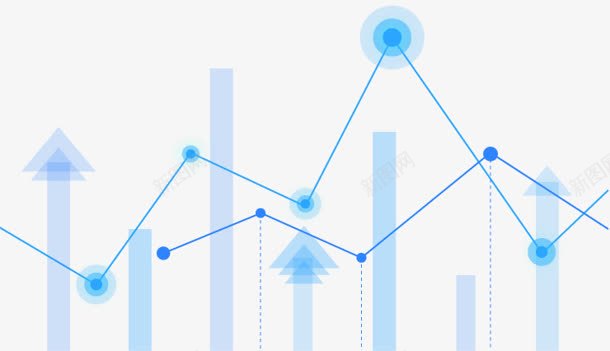 蓝色卡通能源曲线图箭头png免抠素材_新图网 https://ixintu.com 卡通 曲线图 箭头 能源 蓝色