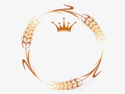 小麦和麦田图标设计创意精美金色皇冠麦穗花环高清图片
