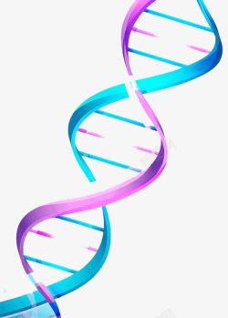 彩色科研实验可爱彩色DNA双螺旋基因链高清图片