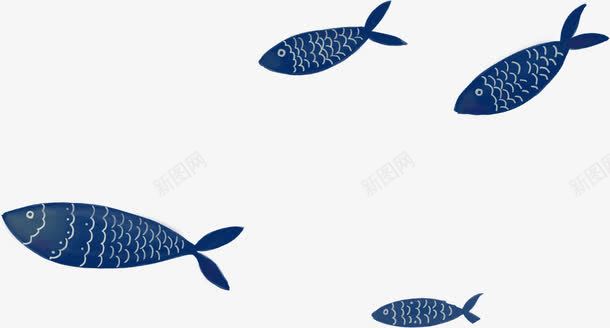 鱼群png免抠素材_新图网 https://ixintu.com 卡通 手绘 童趣 鱼 鱼群