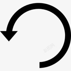 逆时针旋转逆时针旋转的圆形箭头符号图标高清图片