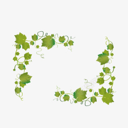 简洁绿色岛屿简洁绿色葡萄藤叶矢量图高清图片