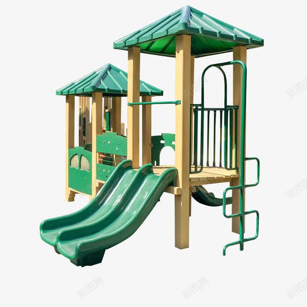 游乐场里的绿色滑梯图png免抠素材_新图网 https://ixintu.com 儿童 娱乐设施 游乐场 滑梯